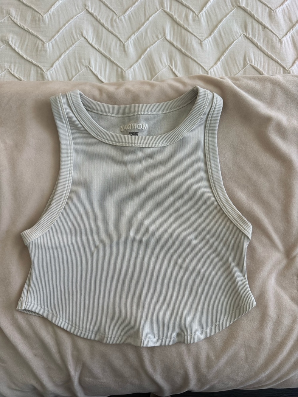 Monday Swimwear Ribbed Cropped Tank Top - White